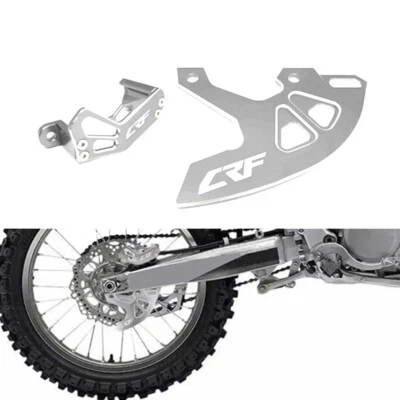 Silver Rear Brake Disc + Brake Calipe Guard For HONDA CRF250R/X CRF450R/X/RX - Image 1 of 4