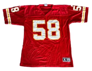 Vintage Starter Derrick Johnson Kansas City Chiefs Size XL Red Jersey - Picture 1 of 11