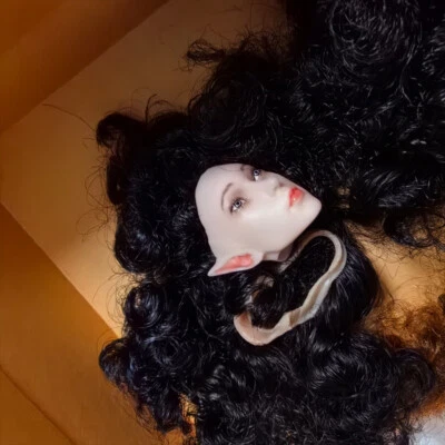 1:6 Cabeza Esculpida Elfo Pelo Negro Belleza Niña Para 12" Mujer Figura de Acción Cuerpo Juguete Foto 1 de 4