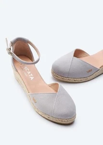 VISCATA Damen Formiga Canvas Espadrille Sandale Wedges Grau EUR Größe 41 - Bild 1 von 5