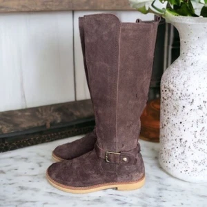 Stivali alti Tommy Hilfiger in pelle scamosciata marrone misura 7,5 - Foto 1 di 16