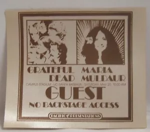 GRATEFUL DEAD / JERRY GARCIA - VINTAGE ORIGINAL 1970's CLOTH BACKSTAGE PASS - Picture 1 of 1
