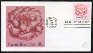 Flowers: Camellia - US #1877 First Day Cover - Andrews Cachet Unaddressed - Bild 1 von 2