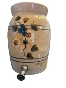Marshall Pottery 12” VTG N 2 Crock Water Drink Dispenser W/Lid & Spout-good Con - Picture 1 of 6