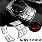 Fit For Bmw 1 3 4 5 6 X5 X6 Chrome Idrive Multi Media 7 Button Cover Decor Trim