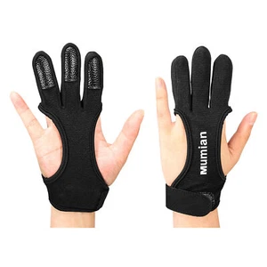Archery Glove Leather Non-Slip Finger Tab Accessories Men Women Three Guard - Picture 1 of 16