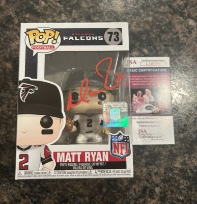Funko Pop de fútbol americano autografiado firmado por Matt Ryan Atlanta Falcons certificado de autenticidad JSA Foto 1 de 3