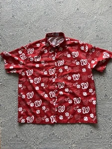Washington Nationals Hawaiian Promo Shirt - Red/White - XL - Picture 1 of 4