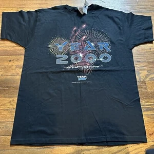Camiseta De Colección Y2K Año 2000 EE. UU. Para Hombre Grande Negra Manga Corta Algodón Gráfico - Imagen 1 de 6