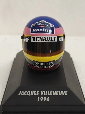 MINI CASCO FORMULA 1 HELMET JACQUES VILLENEUVE 1996 F1 SCALA 1:8 RENAULT ELF  - Immagine 1 di 4