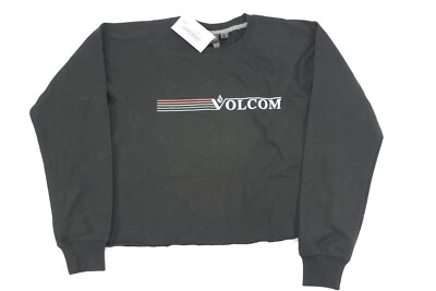 Sudadera para mujer Volcom Truly Stoked Crew polar negra talla M estilo recortado nueva con etiquetas Foto 1 de 4