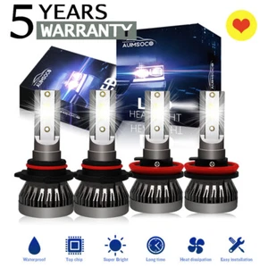 9005 H11 LED Lamps Kit Combo Bulbs 7000K High Low BEAM Super White Bright - Picture 1 of 13