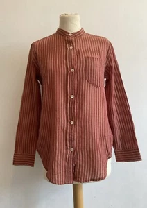 Isabel Marant Etoile Shirt Womens EU 38 UK 10 Red Stripe Grandad Collar - Picture 1 of 7
