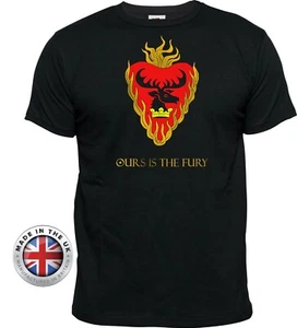 Game of Thrones tshirt STANNIS BARATHEON tshirt 'Ours Is The Fury ' black tshirt - Picture 1 of 23