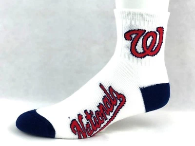 Washington Nationals White Deuce Quarter Socks - Image 1 of 3