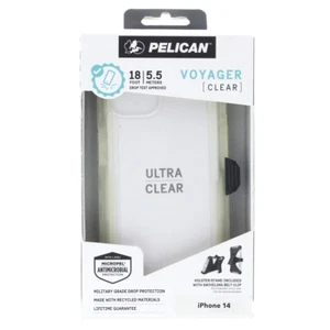 Pelican Voyager Hülle für iPhone 14 transparent mit Holster Clip - Bild 1 von 2
