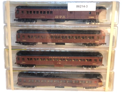 N Model Power PRR 4-Passenger Car Set (Rapido couplers + metal wheels) - Image 1 of 2