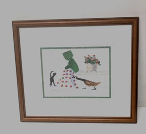 Diane Graebner Limited Edition Signed Print 1992 Amish Apple Quilt & Geraniums - Picture 1 of 12