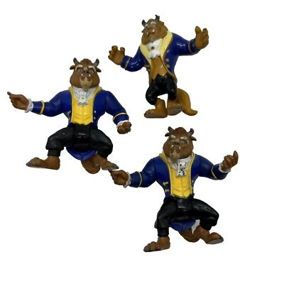 Vtg Disney Beauty & the Beast PVC Figure Lot Cake Topper Burger King Toy Set Lot - Image 1 of 4