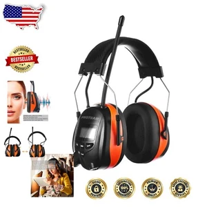 Digital Display AM/FM Radio Headphones with Bluetooth - Ear Muffs with NRR 25dB - Picture 1 of 10
