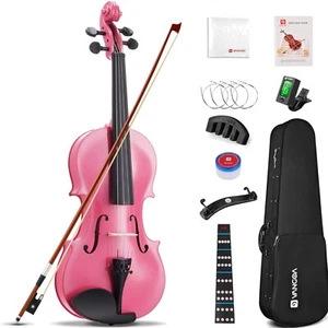 4/4 Vollgröße Anfänger Violine - Pinke Akustikvioline mit Übungsidentifikatoren - Bild 1 von 2