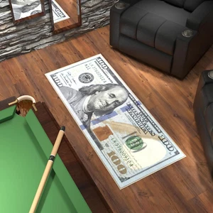 Money Runner Rug 100 Dollar Bill 22″ x 53″ Non Slip Home Floor Decor Carpet - Picture 1 of 12