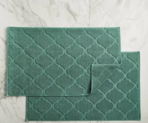 WelHome Geometric Tub Mats 20" x 34" Green 2-pack - Picture 1 of 3