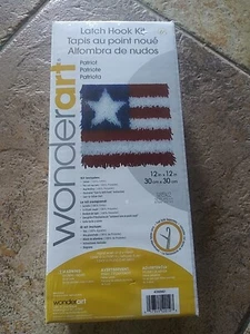 WonderArt Patriot Latch Hook Kit 12x12 Craft Wall Hanging 2022 No Hook - Picture 1 of 3