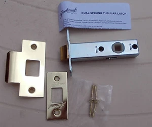 GAINSBOROUGH BRASS DUAL SPRUNG TUBULAR 'T' LATCH SETserial no 460TPBS - Picture 1 of 4
