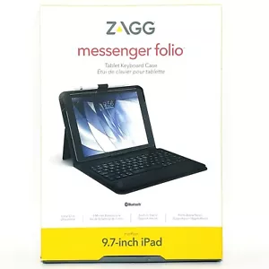9.7" ipad Tablet Keyboard Case Zagg Messenger Folio Bluetooth - Picture 1 of 12