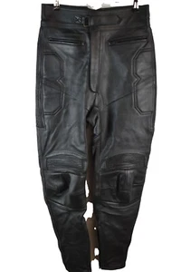 Alpinewear Womans Padded Leather Motorcycle Trousers Size w28 L27 - Picture 1 of 8