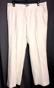 Talbot’s Natural Linen 'Windsor' Pants US Women Size 18 - Picture 1 of 9