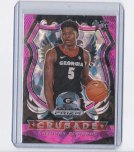 ANTHONY EDWARDS 2020 PRIZM DRAFT PICKS PINK ICE PRIZM PARALLEL CRUSADE ROOKIE - Picture 1 of 23
