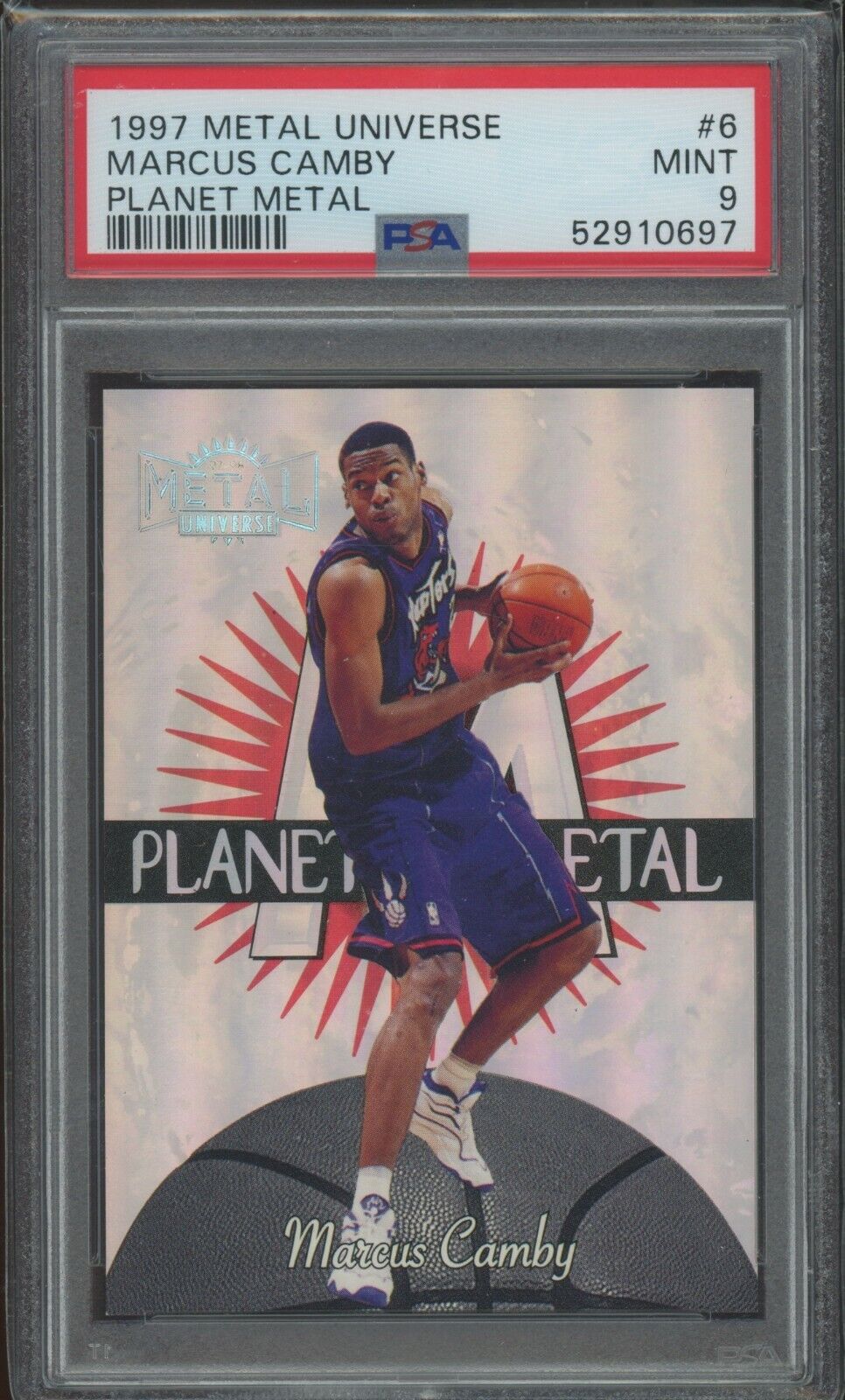 1997-98 Metal Universe Planet Metal #6 Marcus Camby PSA 9 POP 3 - NONE HIGHER