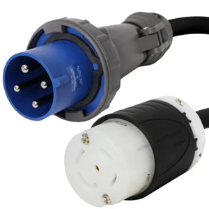 460P9W to L21-30R Plug Adapter - 1 ft 30A/208V 10 AWG - Iron Box #IBX-32413 - Picture 1 of 1