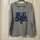 Chemise femme à manches longues authentique Dallas Cowboys NFL paillettes taille plus 2XL