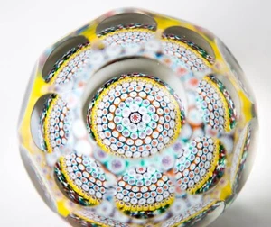 Murano facettiert konzentrisch Closepack Millefiori großer Kunstglas Briefbeschwerer 4" - Bild 1 von 9