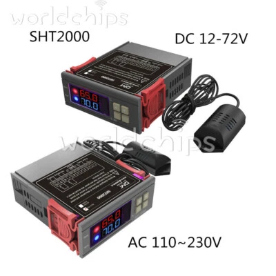 SHT2000 Digital Thermostat Temperature Humidity Controller AC110-230V/DC12-72V - Image 1 of 4