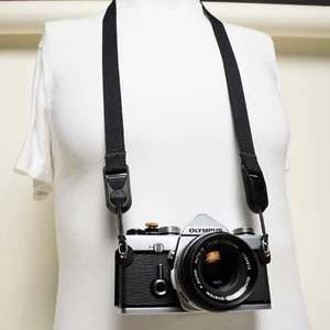 Slim 40” Black Cotton Camera Neck Strap & Black Peak Design Anchors Handcrafted - Picture 1 of 12