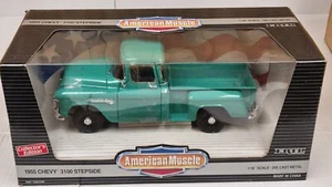 ERTL 1/18 - 1955 Chevy 3100 Stepside Truck, New (Ocean Green - 7339) - Picture 1 of 10
