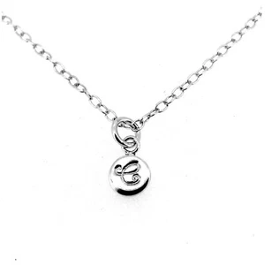 Buchstabe C Initiale Halskette winzig 6 mm personalisiert Scheibe Anhänger Sterlingsilber - Bild 1 von 4