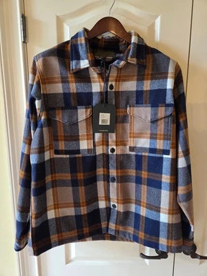 Filson Wool Jac Shirt -Made in USA - Navy / Bronze Jacket Plaid - size  XL - NWT - Image 1 of 4