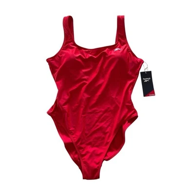Reebok Women's Scoop-Neck Athletic One-Piece Swimsuit Red Size L NWT $62 - Image 1 of 4