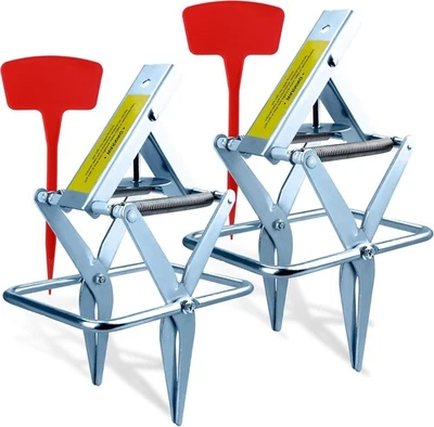 POlAFLEX 2-Pk Reutilizable Acero Galvanizado Topo Tijera Asesina Trampa para Céspedes *USADO Foto 1 de 4