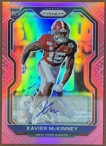 2020 Panini Prizm - #349 Xavier McKinney - Rookie Pink Prizm Autograph (RC) - Picture 1 of 4