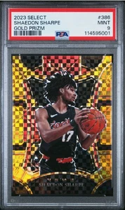 Shaedon Sharpe 2023 Panini Select Gold Prizm 05 /10 PSA 9 Trailblazers #386 - Picture 1 of 2