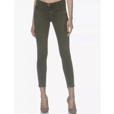 Jeans Current/Elliot The Stiletto Forest Night Released Dobladillo Verde Tiro Bajo Talla 26 Foto 1 de 4