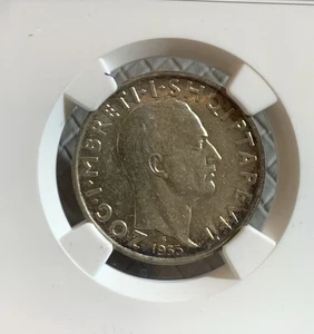 Albania 1935 R 2 Franga Ari NGC MS61 MONETA ARGENTO - Foto 1 di 3