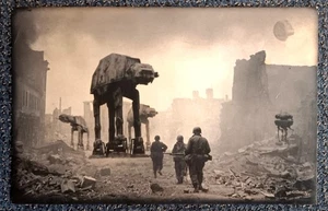 SUPER RARE Impale Design - Star Wars & WW2 - Mash Up Print 11X17 - AT-AT WALKERS - Picture 1 of 5