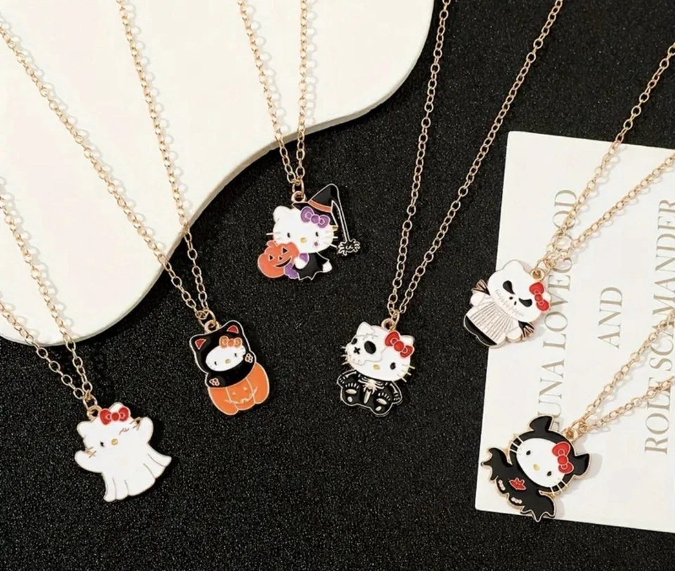“Hello Kitty Halloween Dije Collar Colección – Lindo Colgante Espeluznante Joyería” Foto 1 de 4